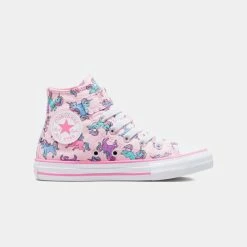 Flash Sale 🤩 Μποτάκια Converse Chuck Taylor All Star 1V Unicorns Παιδικά Μποτάκια PINK FOAM/PINK/UNIVERSITY BLUE 🎁