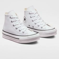 Αγορά 🤩 Μποτάκια Converse Chuck Taylor All Star Lift Παιδικά Μποτάκια WHITE/NATURAL IVORY/BLACK ✔️ -Παιδικά Παπούτσια Εκπτώσεις converse chuck taylor all star eva lift leather 16