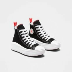 Συμφωνίες ⌛ Μποτάκια Converse Chuck Taylor All Star Move Παιδικά Μποτάκια BLACK/PINK SALT/WHITE 🤩 -Παιδικά Παπούτσια Εκπτώσεις converse chuck taylor all star move 7