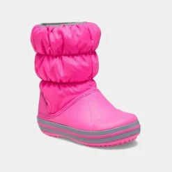 Best Pirce 🎁 Μποτάκια Crocs Winter Puff Παιδικές Μπότες Electric Pink/Light Grey 😀 -Παιδικά Παπούτσια Εκπτώσεις crocs winter puff boot kids 2