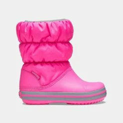 Best Pirce 🎁 Μποτάκια Crocs Winter Puff Παιδικές Μπότες Electric Pink/Light Grey 😀