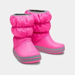 Best Pirce 🎁 Μποτάκια Crocs Winter Puff Παιδικές Μπότες Electric Pink/Light Grey 😀 -Παιδικά Παπούτσια Εκπτώσεις crocs winter puff boot kids 3