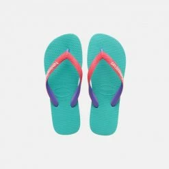 Flash Sale 👍 Σαγιονάρες και Slides Havaianas Top Mix Παιδικές Σαγιονάρες LAKE GREEN/FLAMINGO ❤️
