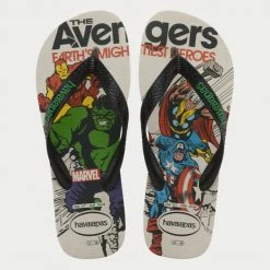 Εκπτωση ✨ Σαγιονάρες και Slides Havaianas Marvel Classics Avengers Παιδικές Σαγιονάρες BEIGE 😍