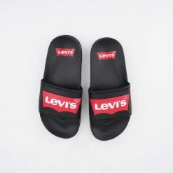Flash Sale 👏 Slides Levi's Pool Παιδικά Slides BLACK 🤩
