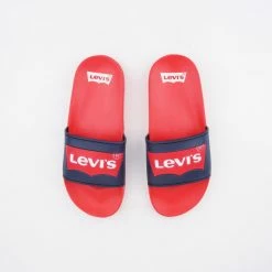 Best Pirce ✔️ Levi's Slides Levis Pool Παιδικές Παντόφλες NAVY RED 🔔