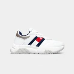 Φτηνός 🔔 Casual | Lifestyle 👟 Sneakers Tommy 👖 Jeans Low Cut Lace-Up Παιδικά Παπούτσια WHITE/SILVER 🔔