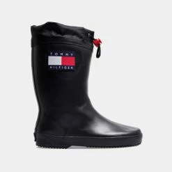 Φτηνός 👏 Μποτάκια Tommy 👖 Jeans Rain Παιδικές Μπότες Black 🎁