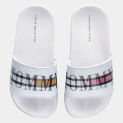 Καλύτερη πώληση ✨ Slides Tommy 👖 Jeans Refletting Pool Παιδικά Slides WHITE 👍