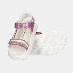 Τοπ 10 🎉 Σανδάλια | Πέδιλα Tommy 👖 Jeans Glitter Παιδικά Παπούτσια PINK/WHITE 😉 -Παιδικά Παπούτσια Εκπτώσεις tommy jeans velcro sandal pink 4